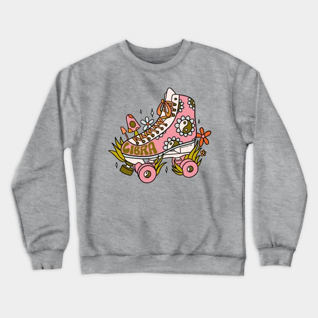 Libra Roller Skate Crewneck Sweatshirt by Doodle by Meg